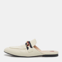Gucci: Белые сабо  Princetown