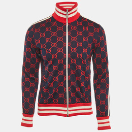 Gucci: Синяя куртка  GG