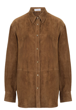 BRUNELLO CUCINELLI: Коричневая рубашка 