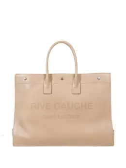 Saint Laurent: Бежевая сумка-шоппер  Rive Gauche