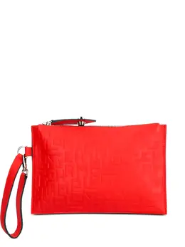 Longchamp: Красный клатч 