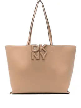 DKNY: Бежевая сумка-шоппер 