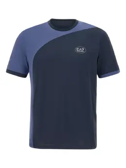 Ea7 Emporio Armani: Голубая футболка 