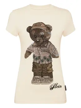 Philipp Plein: Бежевая футболка  Teddy Bear