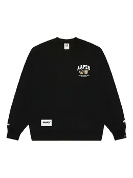 AAPE BY *A BATHING APE®: Чёрный свитшот 
