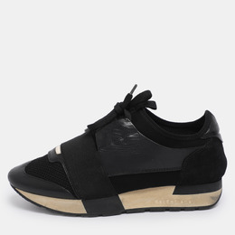 Balenciaga: Чёрные кроссовки  Race Runner