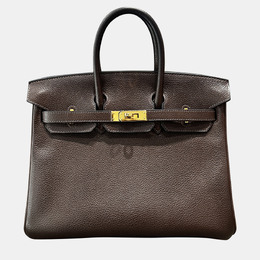 Hermes: Коричневая сумка-шоппер  Birkin 25