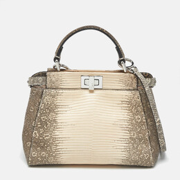 Fendi: Бежевая сумка на руку  Peekaboo