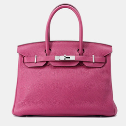 Hermes: Розовая сумка-шоппер  Birkin 30