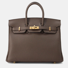 Hermes: Коричневая сумка-шоппер  Birkin 25