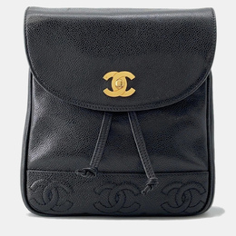 Chanel: Чёрный рюкзак 