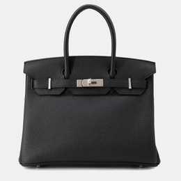 Hermes: Чёрная сумка-шоппер  Birkin 30