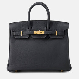 Hermes: Синяя сумка-шоппер  Birkin 25