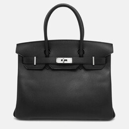 Hermes: Чёрная сумка-шоппер  Birkin 30