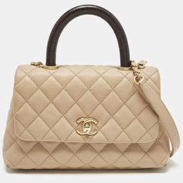 Chanel: Бежевая сумка на руку 