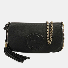 Gucci: Чёрная сумка через плечо  Soho