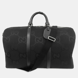 Gucci: Чёрная спортивная сумка  GG