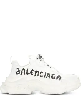 Balenciaga: Белые кроссовки  Triple S