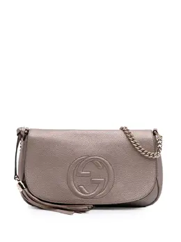 Gucci Pre-Owned: Серебристая сумка через плечо 