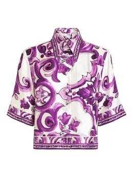 Dolce & Gabbana: Рубашка  Majolica с принтом