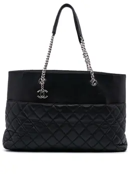 CHANEL Pre-Owned: Чёрная сумка-шоппер 