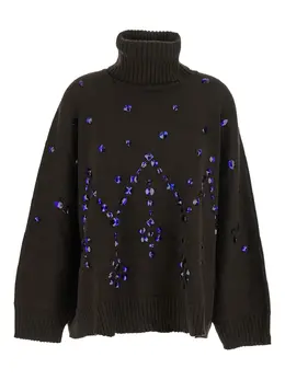 Alberta Ferretti: Свитер со стразами 