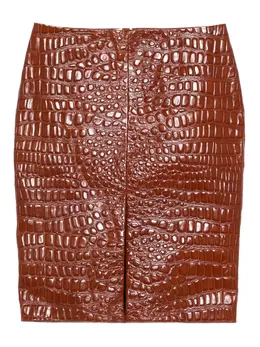 Saint Laurent: Кожаная юбка 