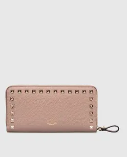 Valentino: Бежевый кошелёк  Rockstud