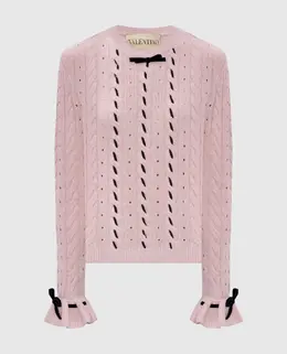 Valentino: Розовый свитер 