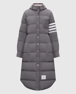 Thom Browne: Серый пуховик 