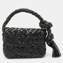 Bottega Veneta: Чёрная сумка  Intreccio