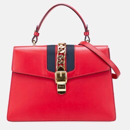 Gucci: Красная сумка на руку  Sylvie