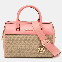 Michael Kors: Бежевая спортивная сумка 