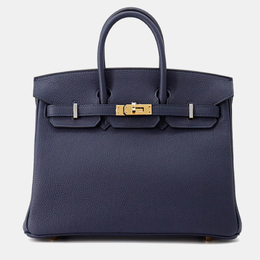 Hermes: Голубая сумка-шоппер  Birkin 25