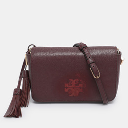 Tory Burch: Бордовая сумка через плечо 