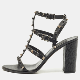 Valentino: Чёрные сандалии  Rockstud