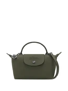 Longchamp: Зелёная сумка  Le Pliage