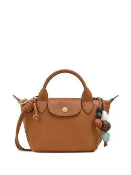 Longchamp: Коричневая сумка-шоппер  Le Pliage