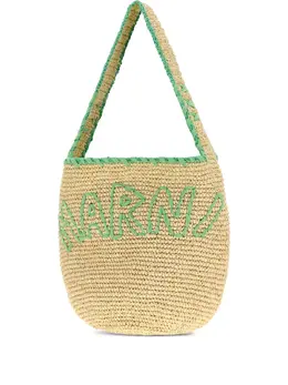 Marni: Бежевая сумка-шоппер 