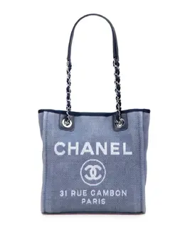 CHANEL Pre-Owned: Голубая сумка-шоппер 