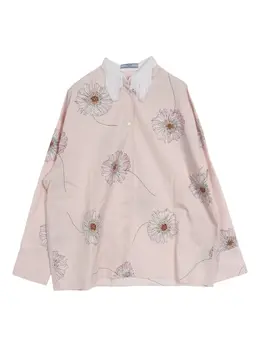 Prada Pre-Owned: Блуза с растительным принтом 