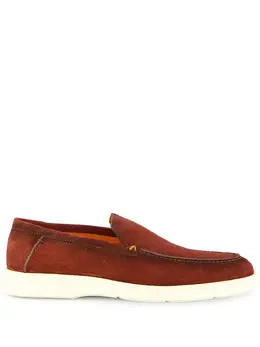 Santoni: Бордовые туфли 
