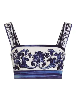 Dolce & Gabbana: Топ  Majolica с принтом
