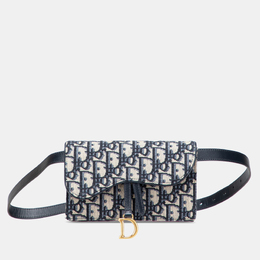 Dior: Синяя поясная сумка 