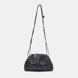 Bottega Veneta: Чёрная косметичка  Intrecciato