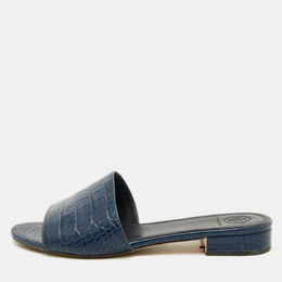 Tory Burch: Синие сандалии  Martine