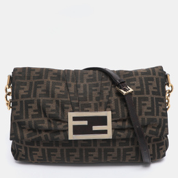 Fendi: Коричневая сумка  Zucca