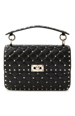 Valentino: Чёрная сумка  Rockstud Spike Medium