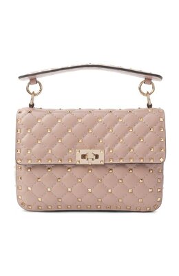 Valentino: Бежевая сумка  Rockstud Spike Medium