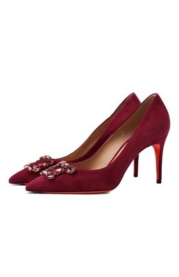 Santoni: Бордовые туфли 